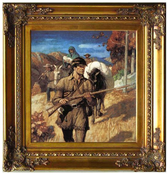 framed  NC Wyeth Daniel Boone, Ta057